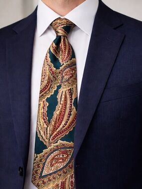 Christian Dior Monsieur Silk Paisley Tie Vintage Designer Necktie 57'